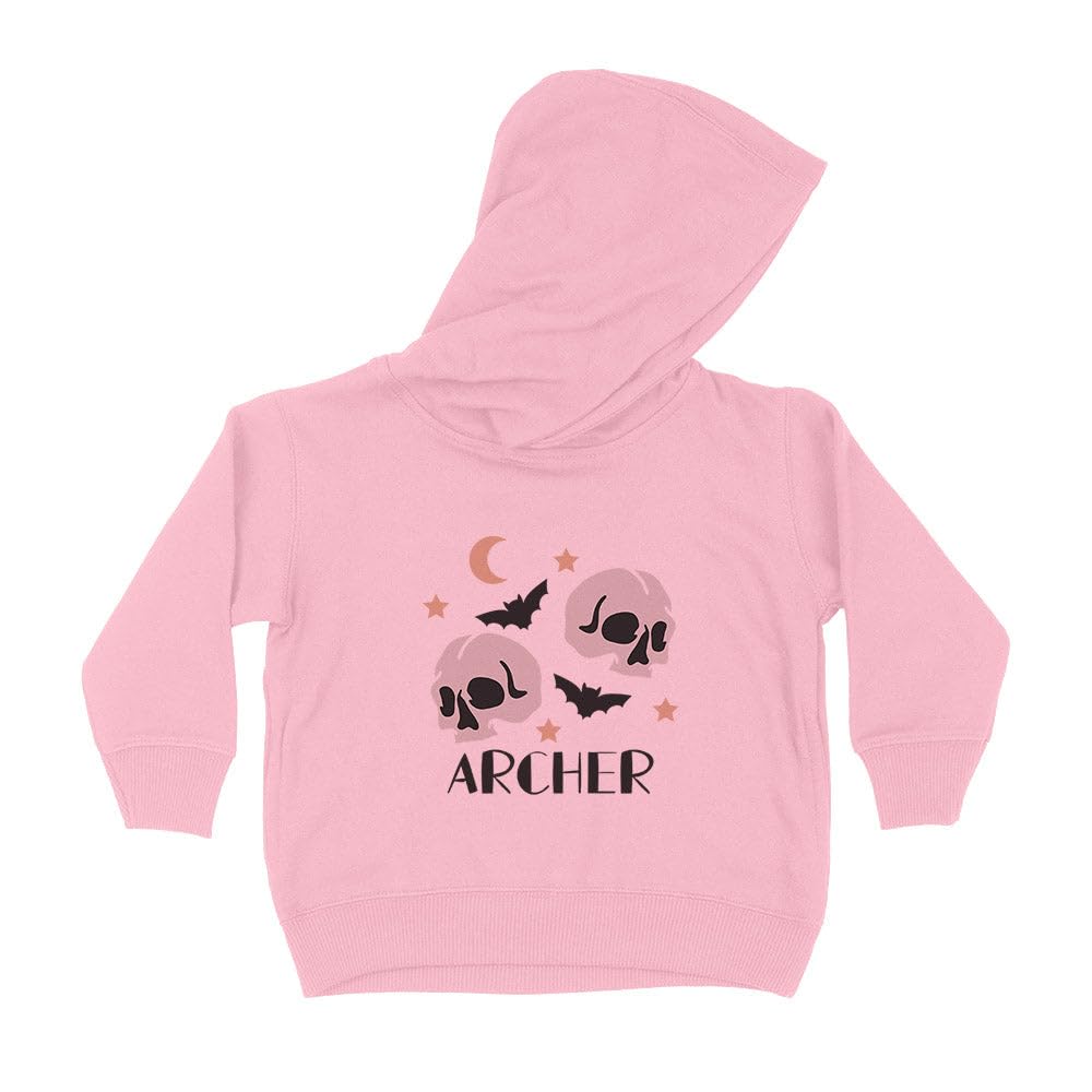 Spooky Bats Archer Kids Hoodie Sweatshirt Toddler 2T Light Pink