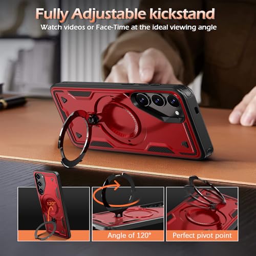 Image of for Samsung Galaxy S22 Case Magnetic with stand [Compatible with Mag-Safe] [with Screen Protector] Wireless Charging, Shockproof Galaxy S22 5G Case, Ring Holder Phone Cover, for Samsung S22 Phone Case