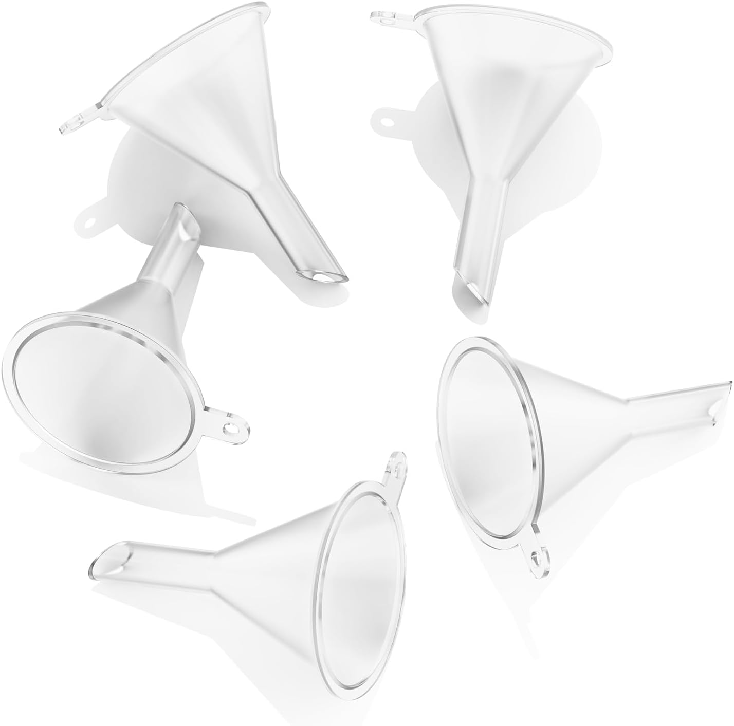 Mini Funnel Small Plastic Funnel 5-Pack for Lab Bottles, Sand Art, Perfumes, Spices, Powder, Essential Oils, Recreational Activities Kitchen Food Grade