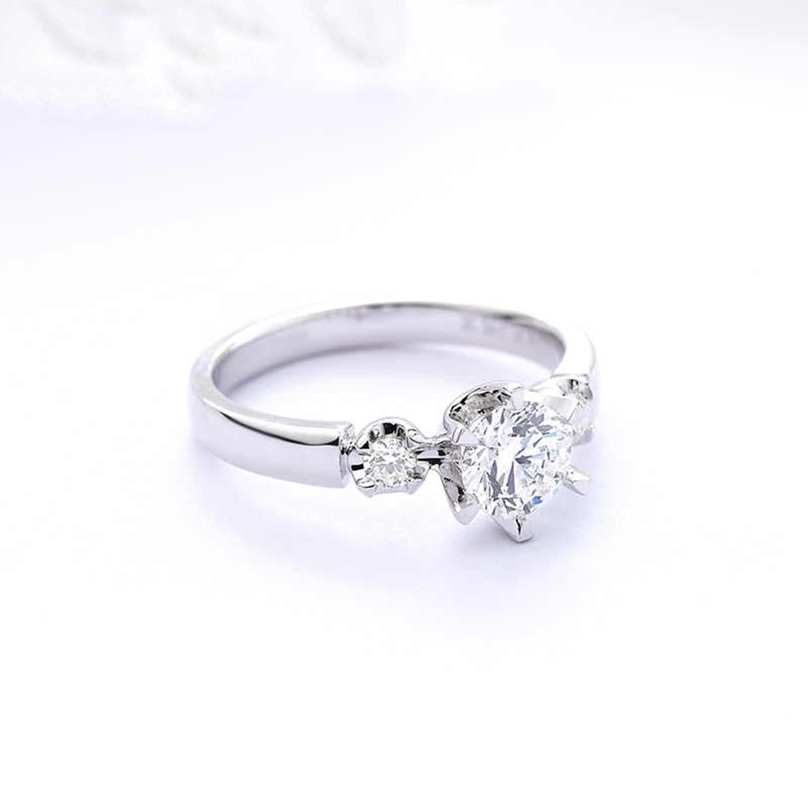 Anillo de novia, alianzas de boda a juego con diamantes de oro blanco y conjuntos de joyas Pt950 para mujer