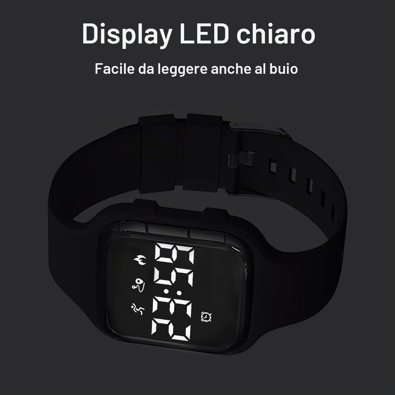 Bambini Orologio Digitale Fitness Tracker Senza App/Bluetooth, Impermeabile LED Orologio Polso con Contatore Calorie/Distanza Sveglia Pedometro Orologio Sportivo per Bambini Ragazzo Ragazza