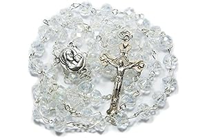 Precious Crystal Rosary Beads for Catholics, Adorned with Swarovski Crystals and Holy Land Soil