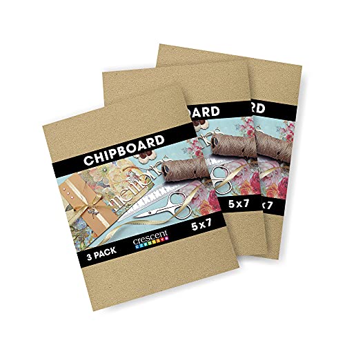 Crescent Creative Products Crescent Art & Illustration Board Chipboard, 5" X 7", Gray, Brown 3 Count