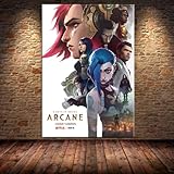 Arcane Poster League of Legends Merch LOL Animated Bedroom Wall Decor (B, 16''X24'')
