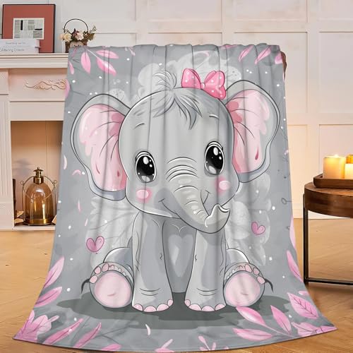 Elephant Blanket Elephants Fleece Throw Blanket Super Soft Warm Cozy Fuzzy Plush Elephant Blanket Gifts for Girls Boys Kids Room Decor 40