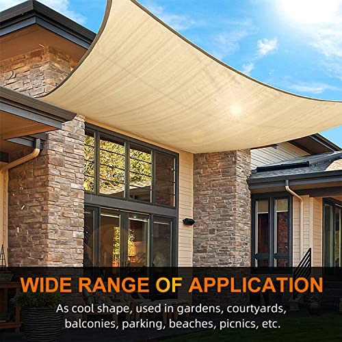 Voile d'ombrage auvent carré BrolEo 4x6m protection solaire extérieur - 6