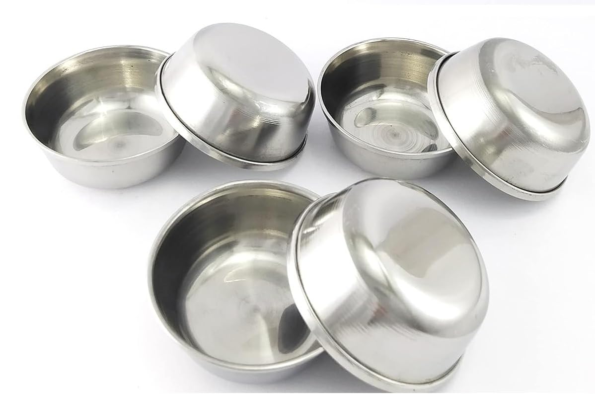 TANISHI KITCHEN'S Stainless Steel Small Katori/Wati/Chutney Bowls : 60ml Set of 6 Pieces. (Mini)