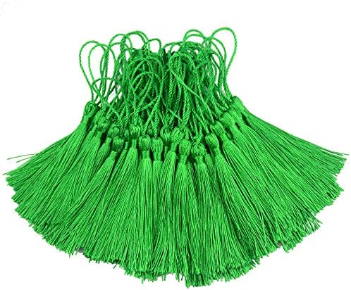Cridoz 120Pcs Bookmark Tassels, Silky Handmade Soft Craft Mini Tassels