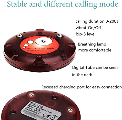 image for Retekess TD158A Restaurant Pager System,Pagers for Restaurants,Adjusta