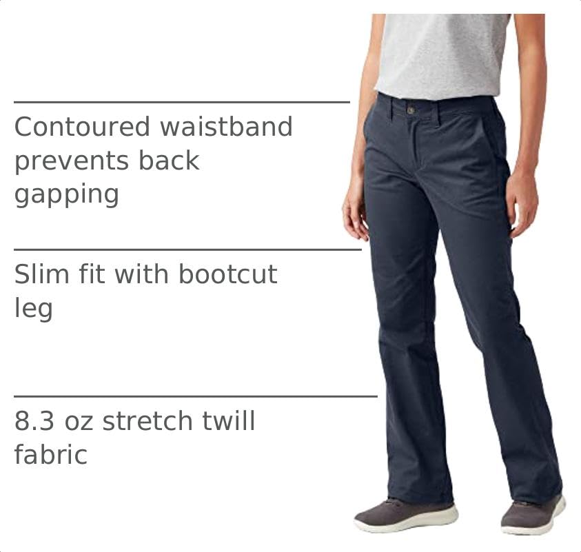 Dickies Women's Slim Bootcut Twill Pants, Rinsed Dark Navy, 27 RG - image 3