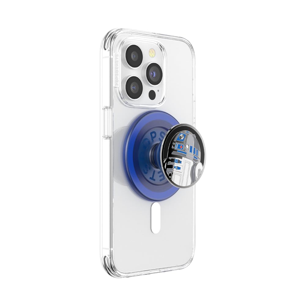 PopSockets Phone Grip for MagSafe with Kickstand, Magnetic Stand, Swappable Top, Secure Hold for iPhone MagSafe Cases, Phone & Tablet Grip, Starwars - Enamel R2D2