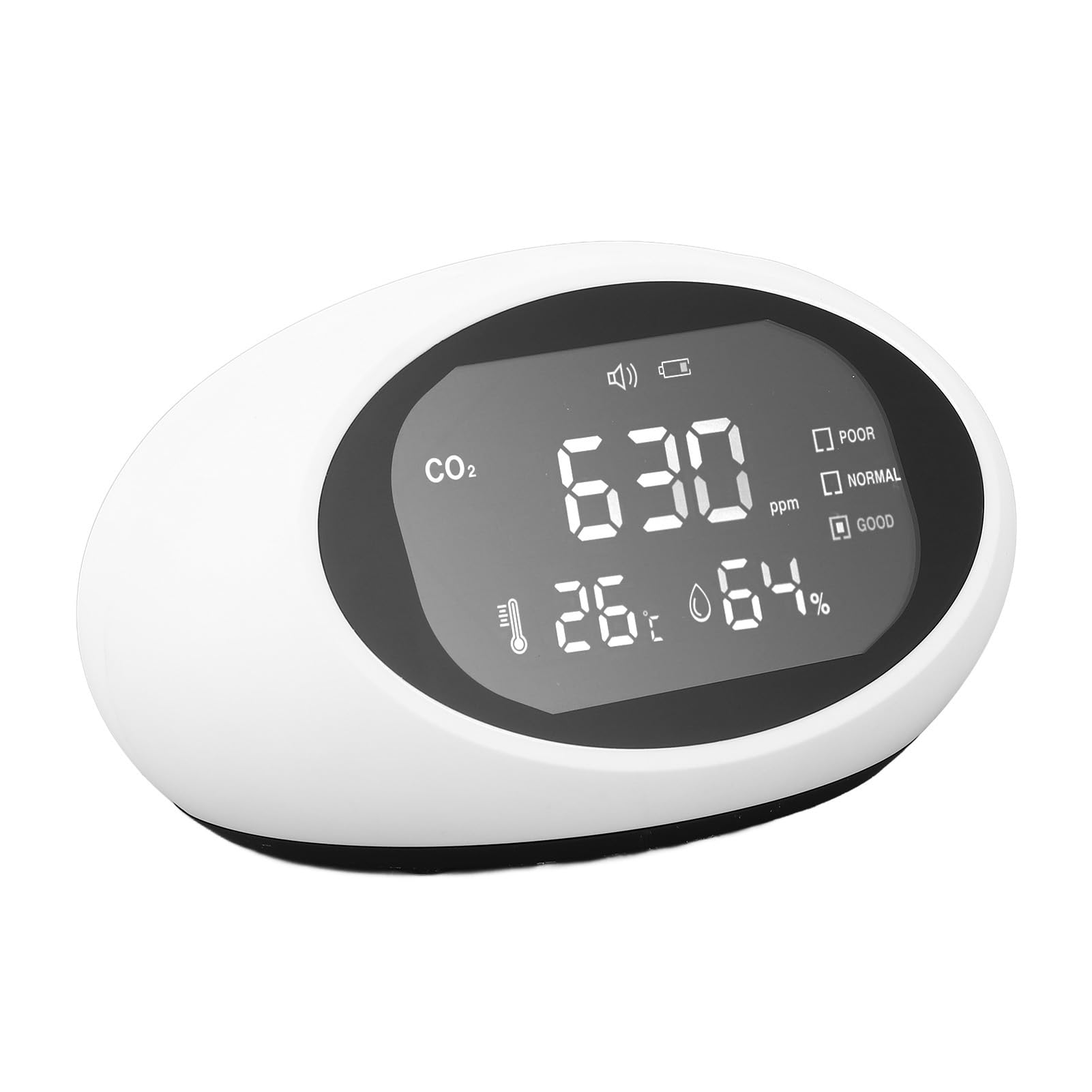 CO2 -Detektor hoher Genauigkeit tragbarer Kohlendioxidmessgerät mit Echtzeitüberwachung wiederaufladbarer für Home Office -Klassenzimmer ABS Material HD LCD Display