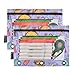 Gredecor Binder Pencil Pouch 3 Ring Fast Food (11) Zipper Pencil Pouches Case 2 Pack Clear Binder Organizer for Kids School Office