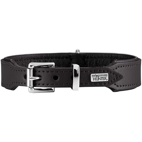 Hunter - Collar de perro, negro, 35-39,5 cm, 2,6 cm ancho