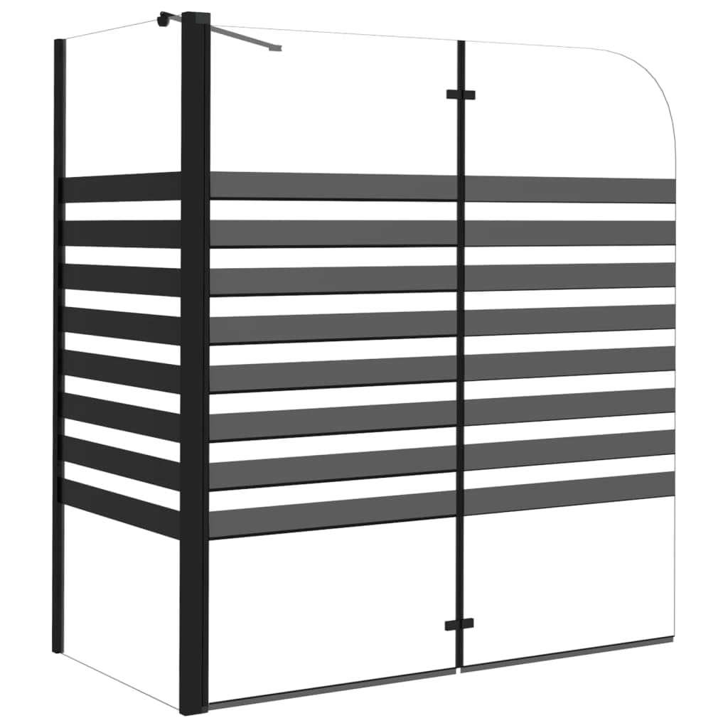 Vidaxl Stripe Bath Enclosure 120X68X130 Cm Tempered Glass Bath Enclosures