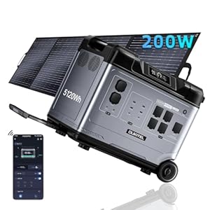 OUKITEL P5000 Pro 5120Wh Powerstation Tragbare Power Station 4000W Solargenerator Notstromaggregat Mit Solarpanel Ladegerät 1.2 Std.Vollladung, APP,Für Camping Wohnmobile Outdoor Garten Haus Notstrom