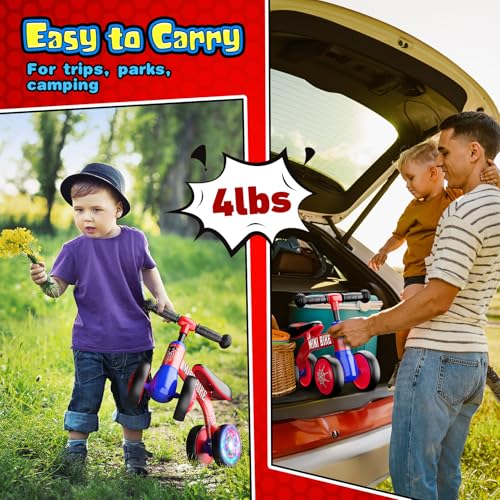 Braxel Spielzeug ab 1 2 Jahr, Laufrad ab 1 2 Jahr Kinderspielzeug ab 1-2 Jahr, Ostergeschenke Kinder ab 1 2 3, Geschenk 1 2 Jahr Junge Spielzeug für 12-24 Monate Baby Lauflernrad Mit Vierrädriger – Bild 6