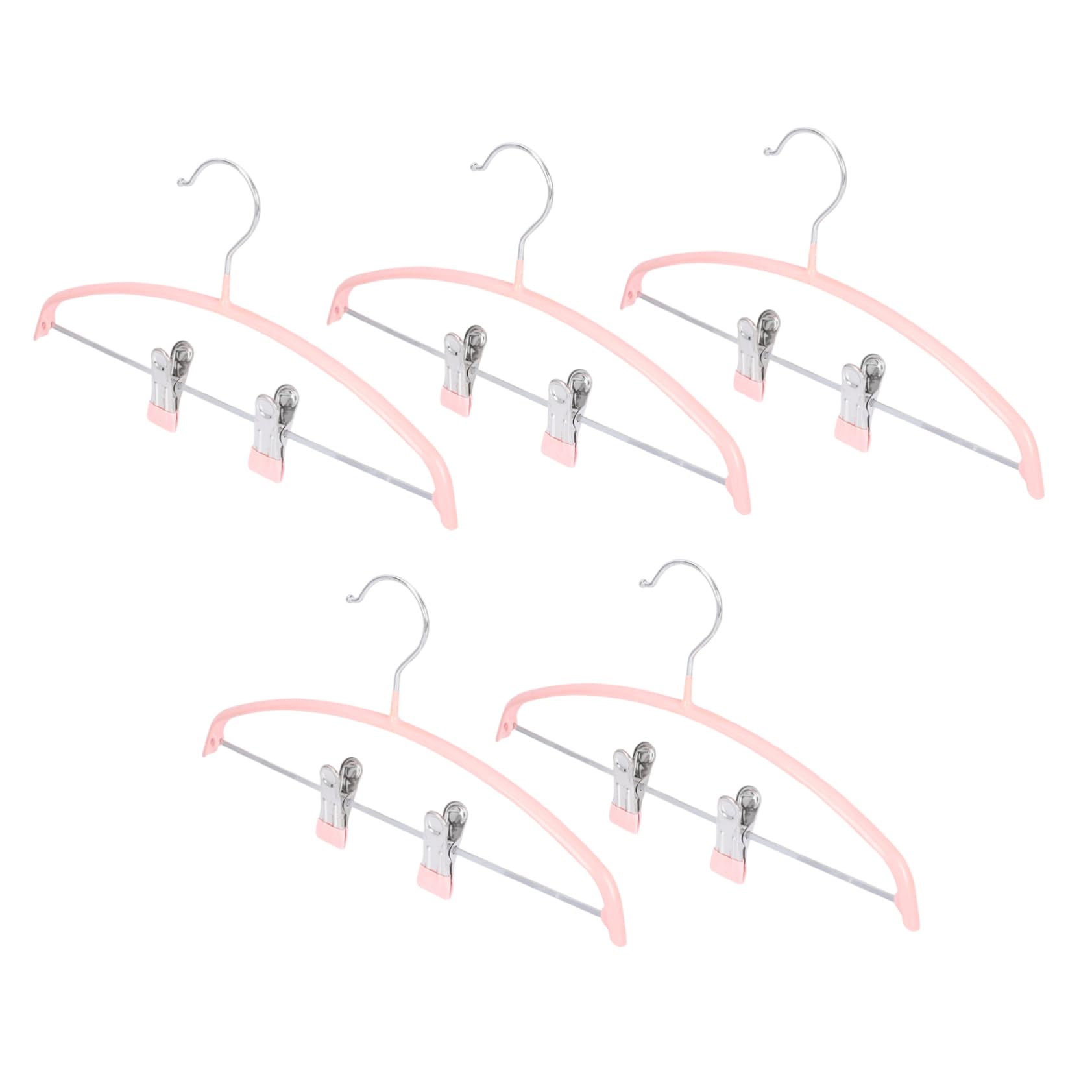 VILLFUL 5pcs Children Hanger Clip Hangers Clips Clothes Rack Heavy Duty Clothes Hanger Children Clothes Hanger Drying Rack Semi-Circle Hanger Pink High Manganese Steel