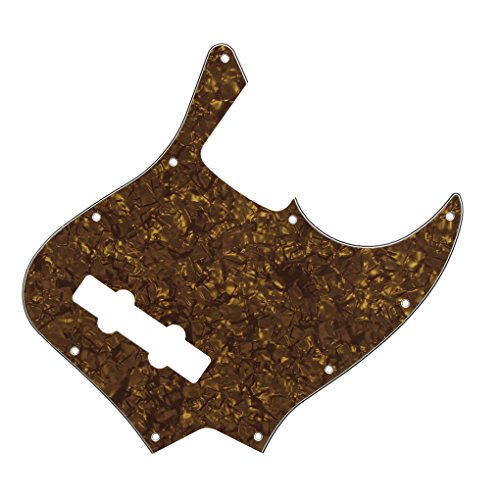 Fleor J Bass Pickguard Jazz Bass Pickguard Scratch Plate For 4 Strings American/Mexican Standard Jazz Bass Part, 4Ply Brown Pearl #TOP2