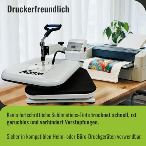 Kamo Atrament sublimacyjny do koszulek, kubków, etui na telefon, prezent DIY itp., do drukarek Epson EcoTank Supertank ET-2720 ET-2760 ET-2800 WF7710 WF7820 ET-2803 ET-2850 ET-15000
