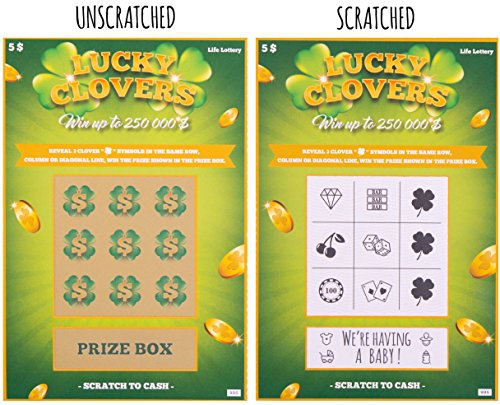 Vns Creations 5 Pregnancy Announcements Scratch Off Cards - Cute Baby Announcement Ideas - Baby Reveal Scratch Off - Pregnancy Announcement Scratch Off Card - Lottery Surprise Pregnancy Announcement #TOP2
