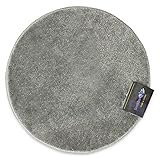 Sentidos Badematte Runde Grau Kuscheliger Hochflor Öko-Tex Badgarnitur Duschvorleger WC VORLEGER (Ø 67 cm Rund, Grau)