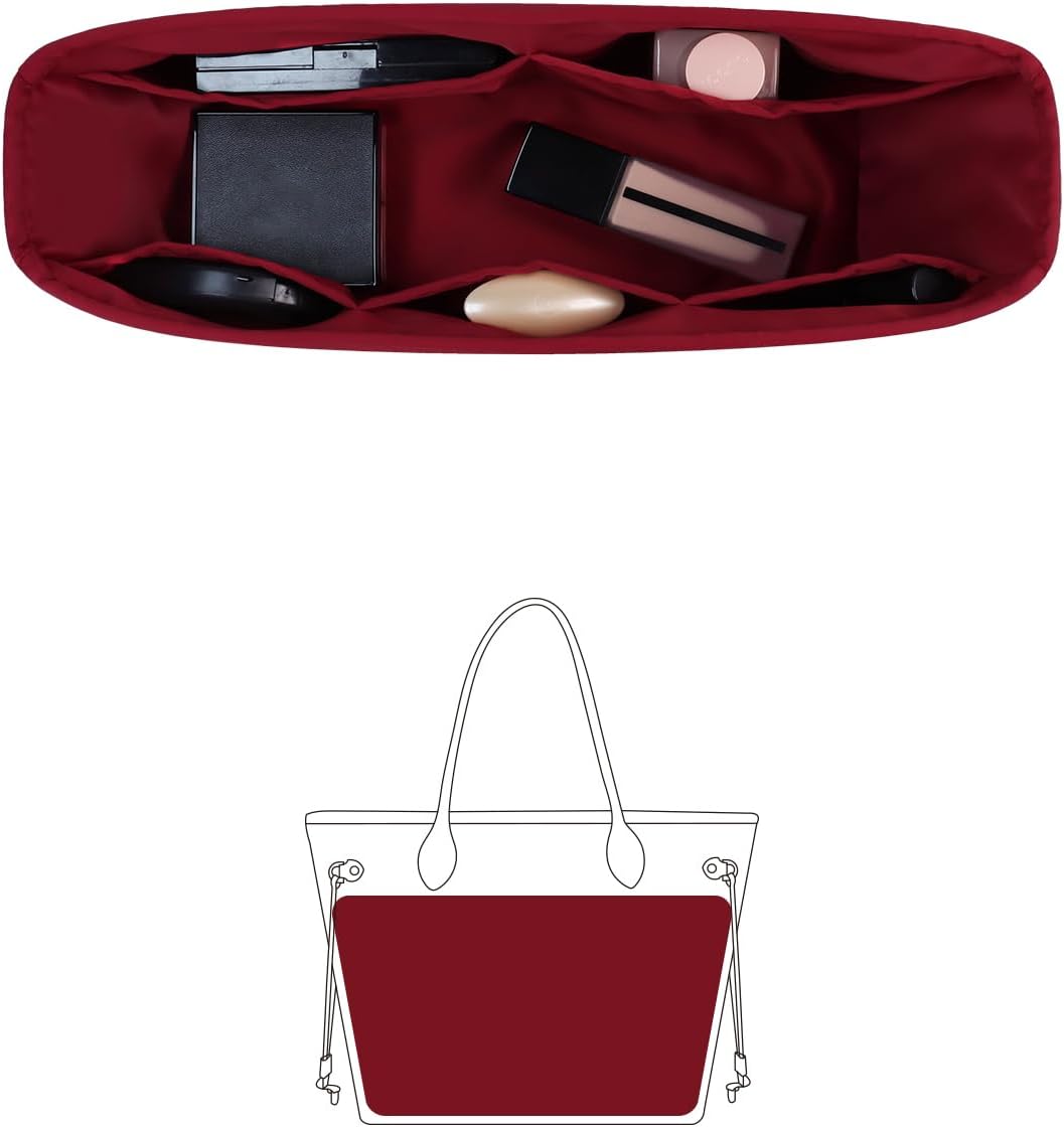 KINGS IN BAG オーガナイザー LV Neverfull PM/MM/GM用 トートバッグ、財布バッグオーガナイザー シル