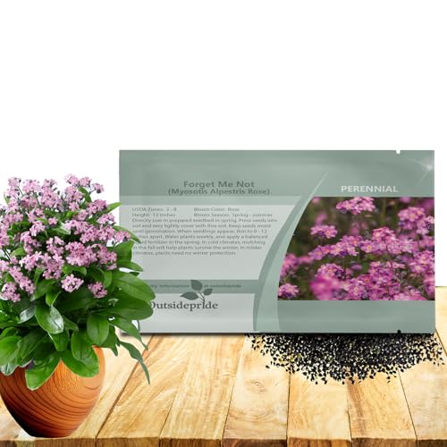 Outsidepride Rose Forget Me Not Seeds - 5000 Pcs Low Growing, Self-Sowing Perennial Flower Seeds for Planting Dense Rose Blooms & Upright Growth Habit for Meadows, Pollinator & Cottage Gardens