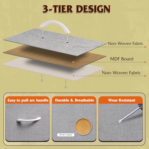 Image of WLIVE 4 Drawers Dresser for Bedroom, Light Grey Fabric Clothes Storage Organizer Unit, Dresser for Hallway, Entryway, Closets, Sturdy Steel Frame, Wood Top