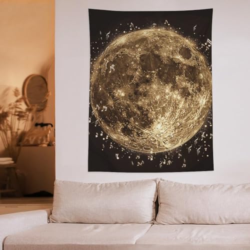 Tapisserie murale lune dorée : la solution déco pour masquer un mur vide de chambre