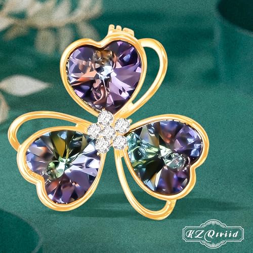 Image of Brooches For Women,14k Gold Plated Copper,Crystal Brooch,Love Brooch,Heart Brooches,Brooches Pin for Birthday, Christmas,Valentines, Wedding Parties, Anniversaries,Mother's Day