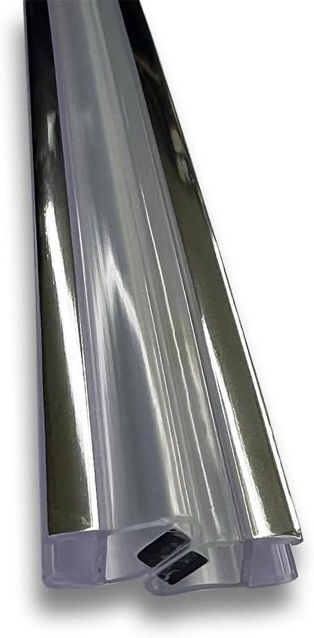 Gordon Glass® Universal 45 Degree Shower Door Magnetic Seal with Chrome Trim Accent for 3/16" and 1/4" Glass Frameless Shower Doors - 73" Long - Set
