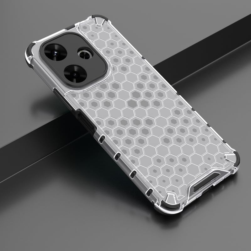 Image of Hard PC Back Case Cover for Mi Redmi 13 5G Anti Slip Ultra Thin Shockproof Reinforced Corners (Polycarbonate|Clear)