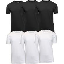 Galaxy by Harvic للرجال 6 عبوات بأكمام قصيرة كاجوال من مزيج القطن برقبة الطاقم الأساسي Classic Tee S-3XL