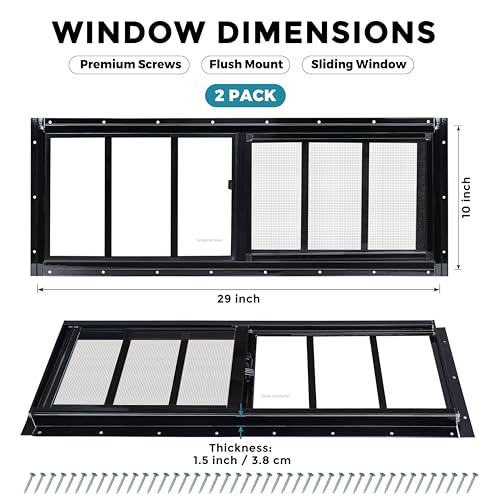 Ventanas de cobertizo 10x29 para renovar gallineros e invernaderos domésticos 5