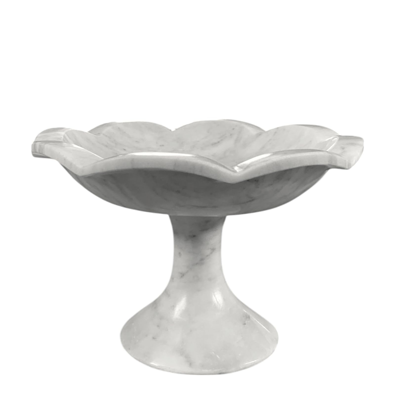 Centre de table en marbre blanc de Carrare chic hauteur 13 cm