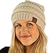 Unisex Winter Chunky Soft Stretch Cable Knit Slouch Beanie Skully Hat Lt Beige