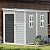 SELLERWE 8x4x6 FT Resin Lean to Shed, Waterproof Outdoor Storage Shed with Floor, Window, Lockable Door & 2 Windows, Tool Shed for Patio Garden, Lawn, Backyard, Dove Grey