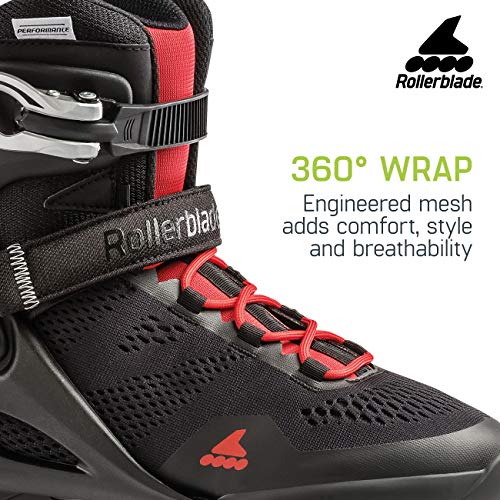 Rollerblade Macroblade 80 Men's Adult Fitness Inline Skate, Black/Red, Medium 12