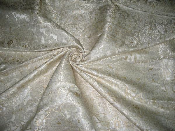 Tissu brocart de soie jacquard or pour confectionner des vêtements d'apparat