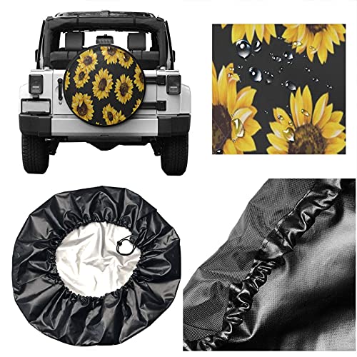 Zonnebloem reserveband Cover Wielbeschermers Waterbestendig Universele reservewiel Band Cover Fit voor Jeep/Trailer/Rv… - Image 6
