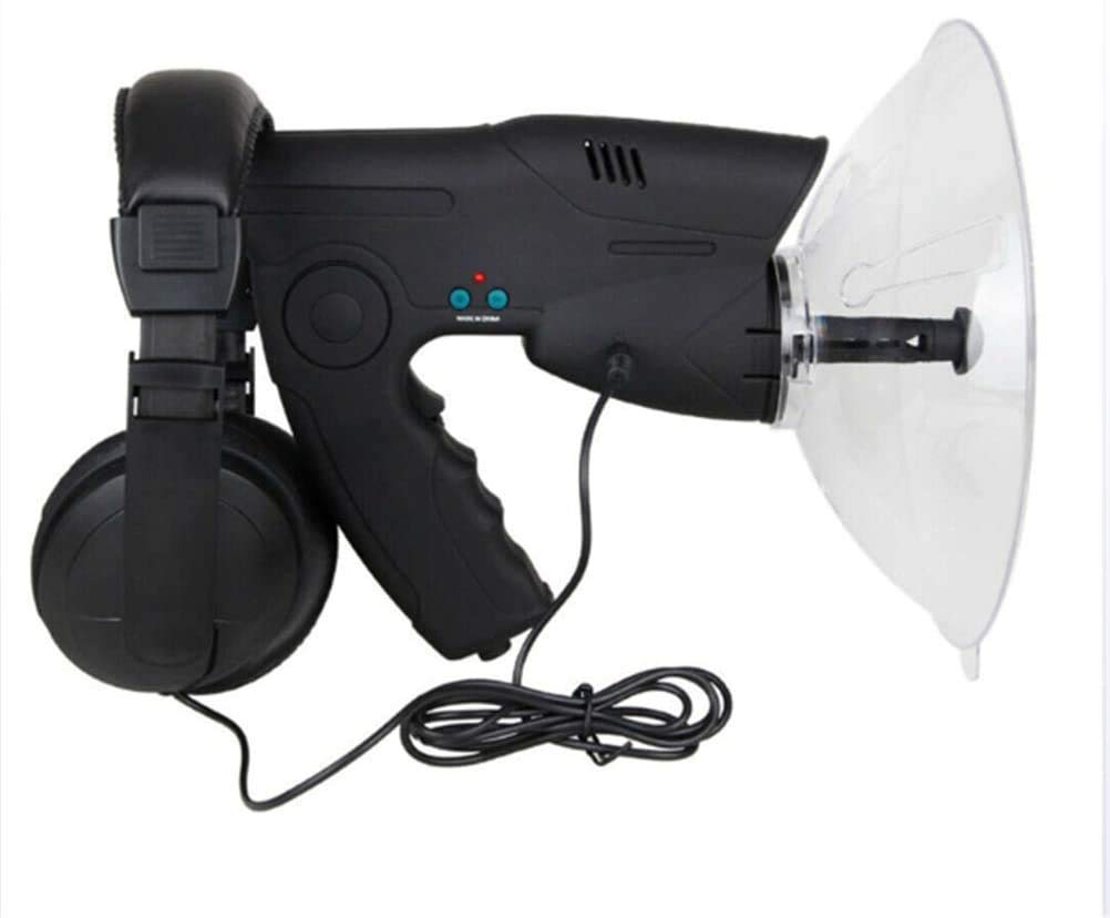 Monokular mit Parabolmikrofon, Monokular X8 Bionic Ear Vergrößerung Monokularer Schallverstärker, Bionic Ear Langstrecken-Vogelhörteleskop 200 m, für Kopfhörer, lang