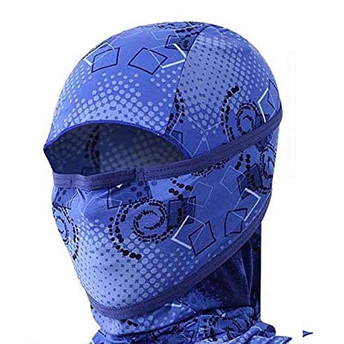 Outdoor Motorcycle Full Face Mask Balaclava Ski Neck Protection Clothing Neck Gaiter Bandana, Lightweight & Breathable Hiking, Fishing Mask, (Dot-Blue)
