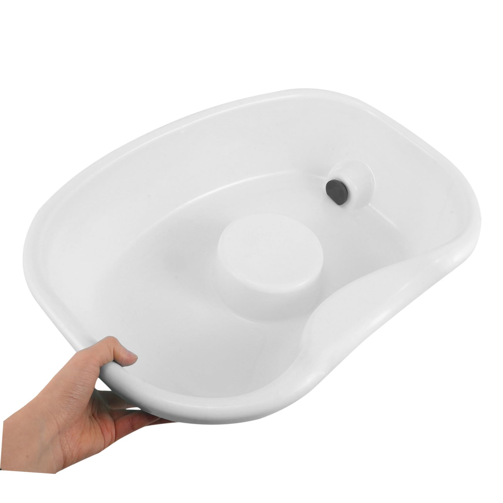 Lavacabezas Portátil de Plástico Blanco para Pacientes Mayores y Postrados