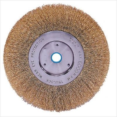 Weiler Steel Wheel Brush 0.006 in Bristle Diameter - Arbor Attachment - 3 in Outside Diameter - 1/2 to 3/8 in Center Hole Size - 00204 [PRICE is per WHEEL]