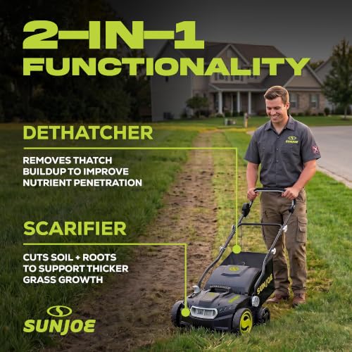 Image of Sun Joe Corded Dethatcher & Scarifier with 13.2-Gal Bag, AJ808E