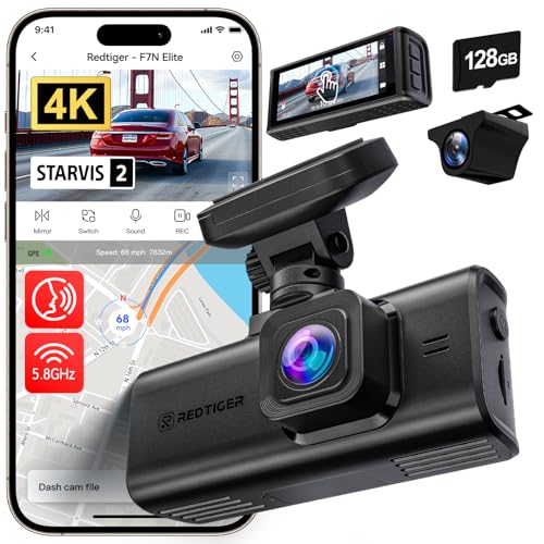 REDTIGER F7N Elite 4K HDR Dual Dash Cam Front & Rear, STARVIS 2 S...