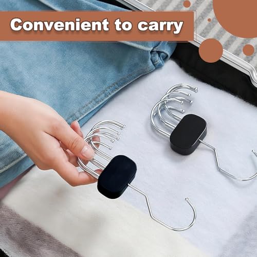 Miniatura 6 de 2 Perchas Para Cinturones Con 6 Ganchos, Corbatero Giratorio 360 De Madera Y Metal Para Armario, Organizador De Corbatas Ahorrador De Espacio Para Chalecos, Sombreros, Bufandas Negro