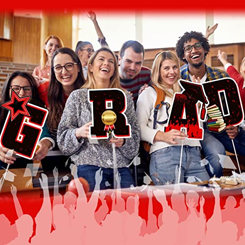 43 Inch Grad Yard Signs Graduation Decoration 2023 Graduation Lawn Sign Glitter Waterproof Congrats Grad Sign With Stakes For Graduation Party Outdoor Garden Decorations Supplies (Red) #TOP5