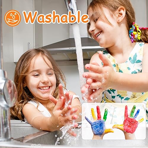 Abeier AFGP12 Washable Finger Paint For Toddlers, Safe Non-Toxic, 12 Vibrant Colors (1.21Fl Oz), Baby Safe Paint For Hand And Feet, Mess Free Art Supplies For Kids thumb #3